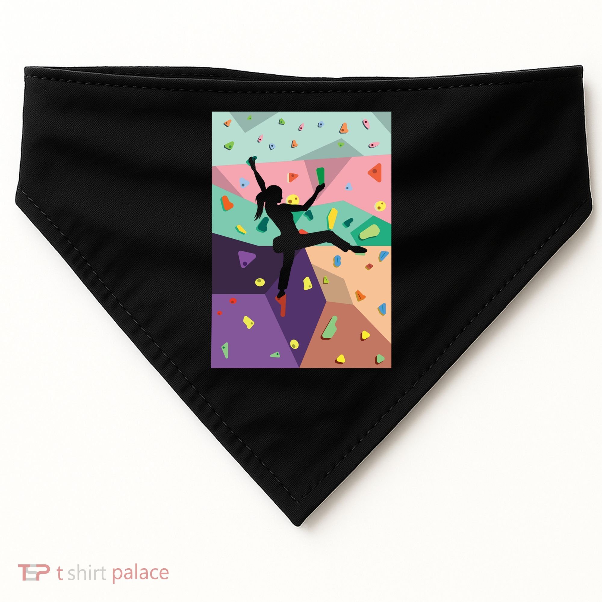 Wall Climbing Indoor Rock Climbers Action Sports Alpinism Gift USA-Made Doggie Bandana