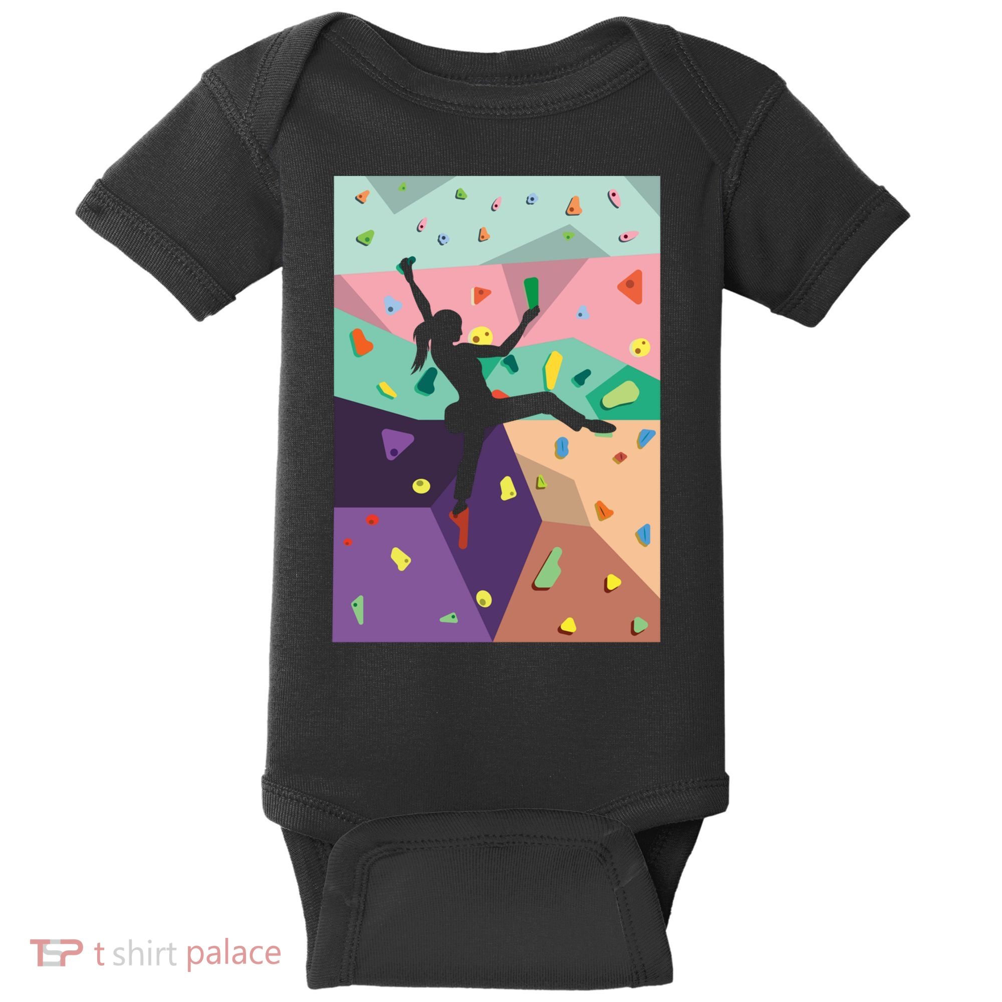 Wall Climbing Indoor Rock Climbers Action Sports Alpinism Gift Baby Bodysuit