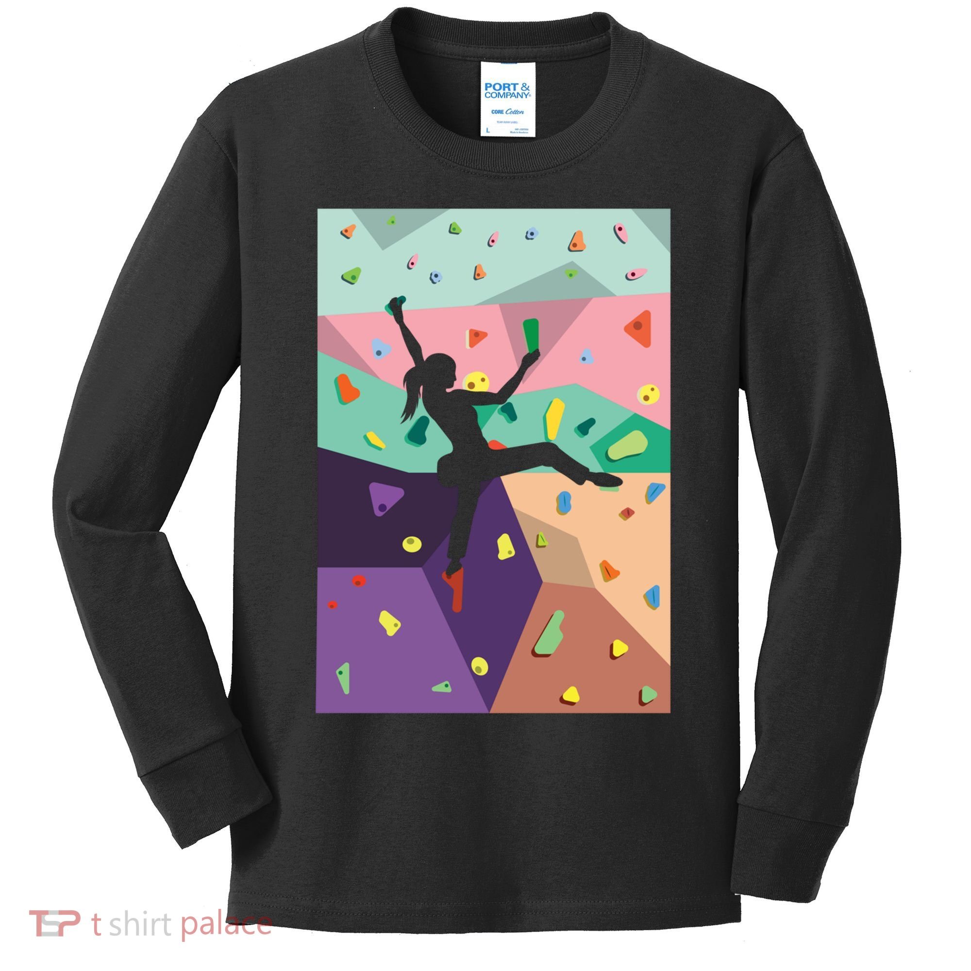 Wall Climbing Indoor Rock Climbers Action Sports Alpinism Gift Kids Long Sleeve Shirt