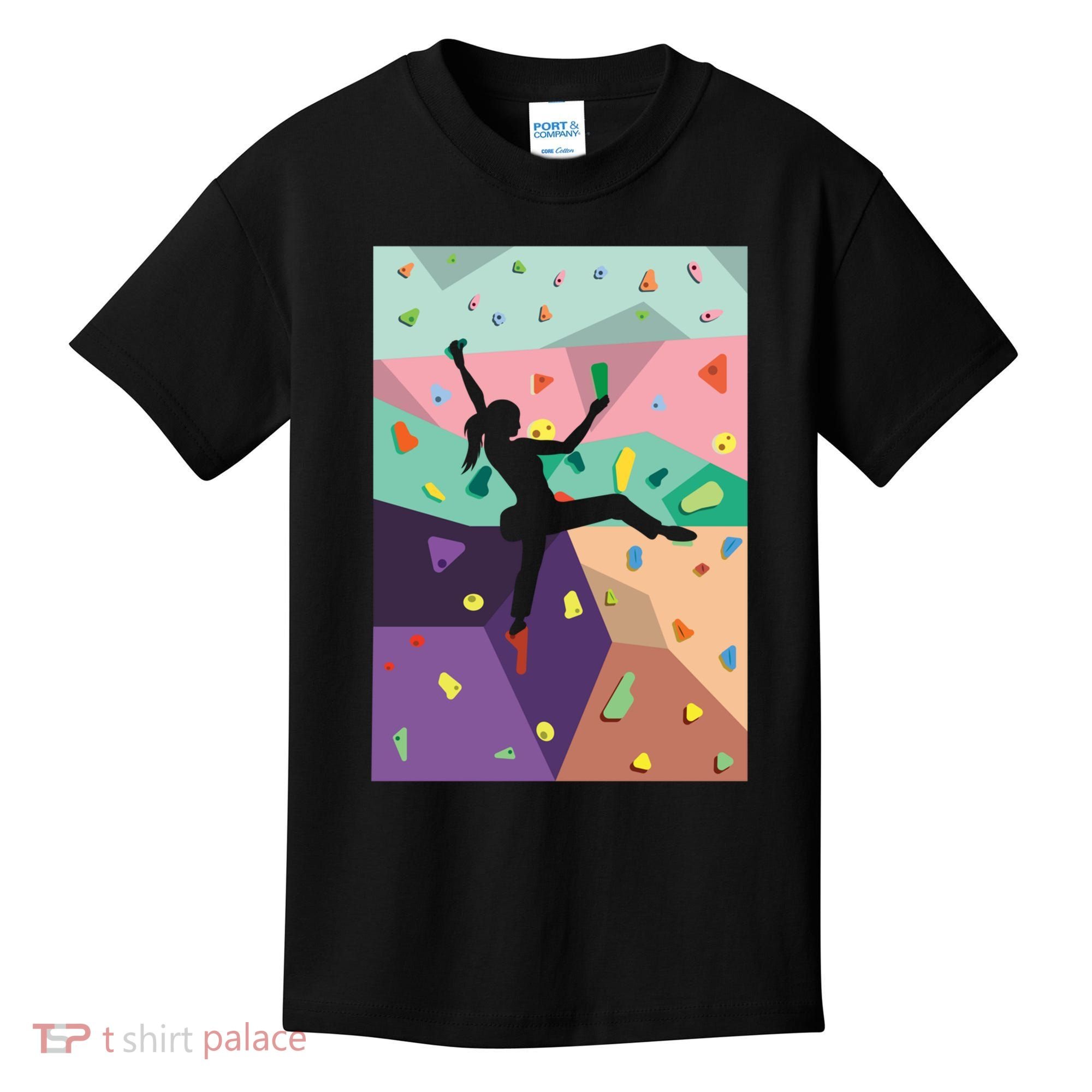 Wall Climbing Indoor Rock Climbers Action Sports Alpinism Gift Kids T-Shirt