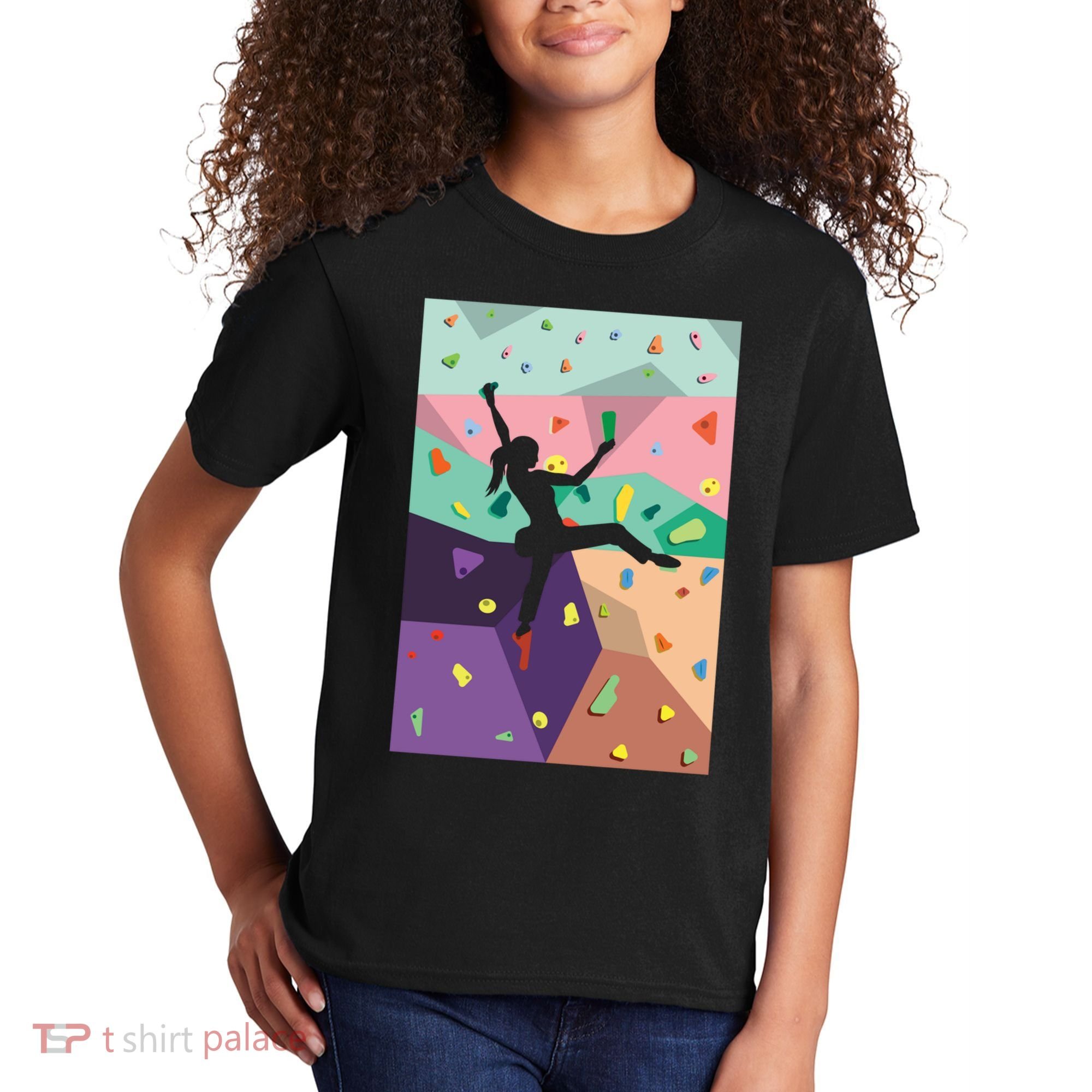 Wall Climbing Indoor Rock Climbers Action Sports Alpinism Gift Kids T-Shirt