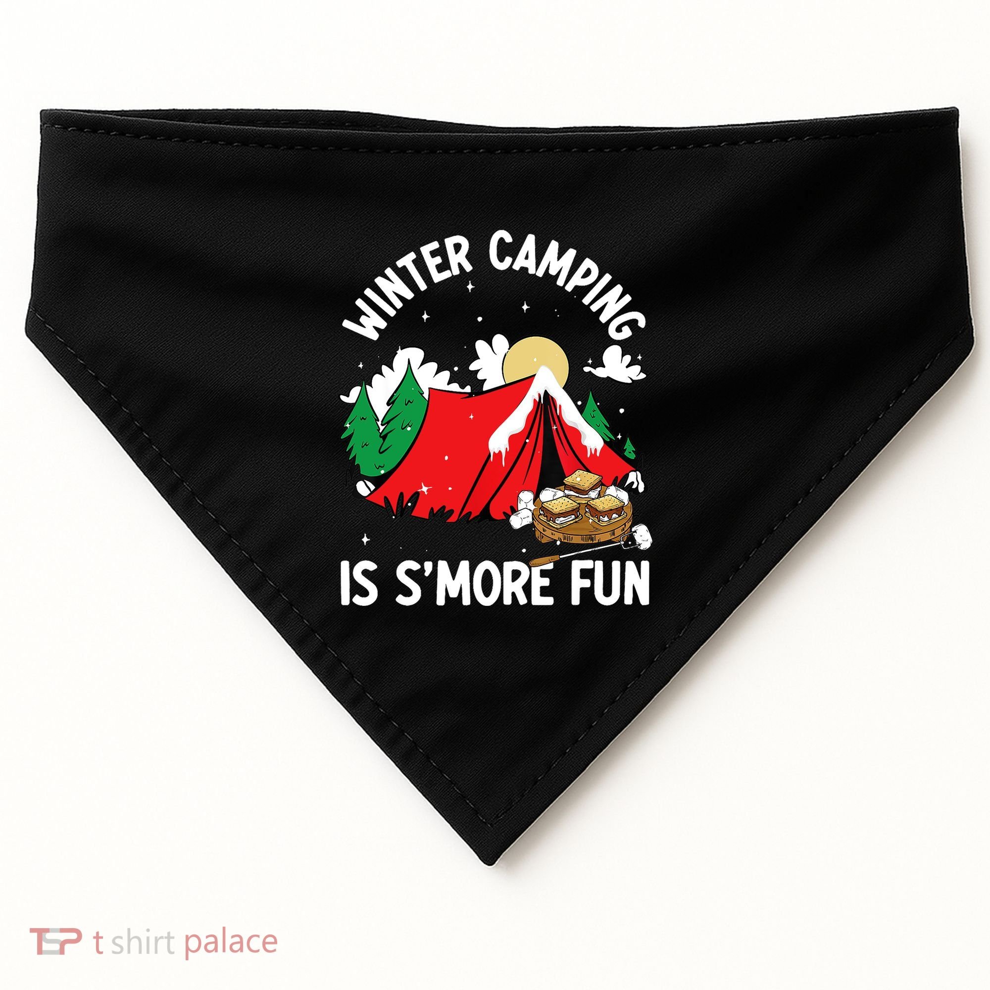 Winter Camping Is SMore Fun Smore Lover Campfire Vibes Camp USA-Made Doggie Bandana