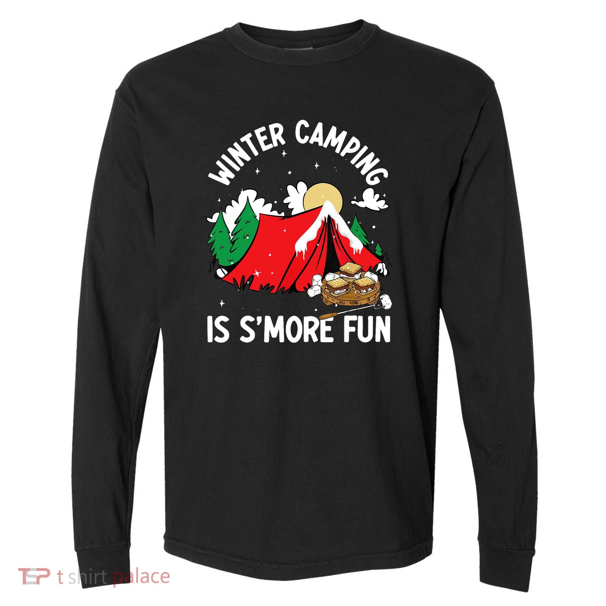 Winter Camping Is SMore Fun Smore Lover Campfire Vibes Camp Comfort Colors Heavyweight Long Sleeve T-Shirt