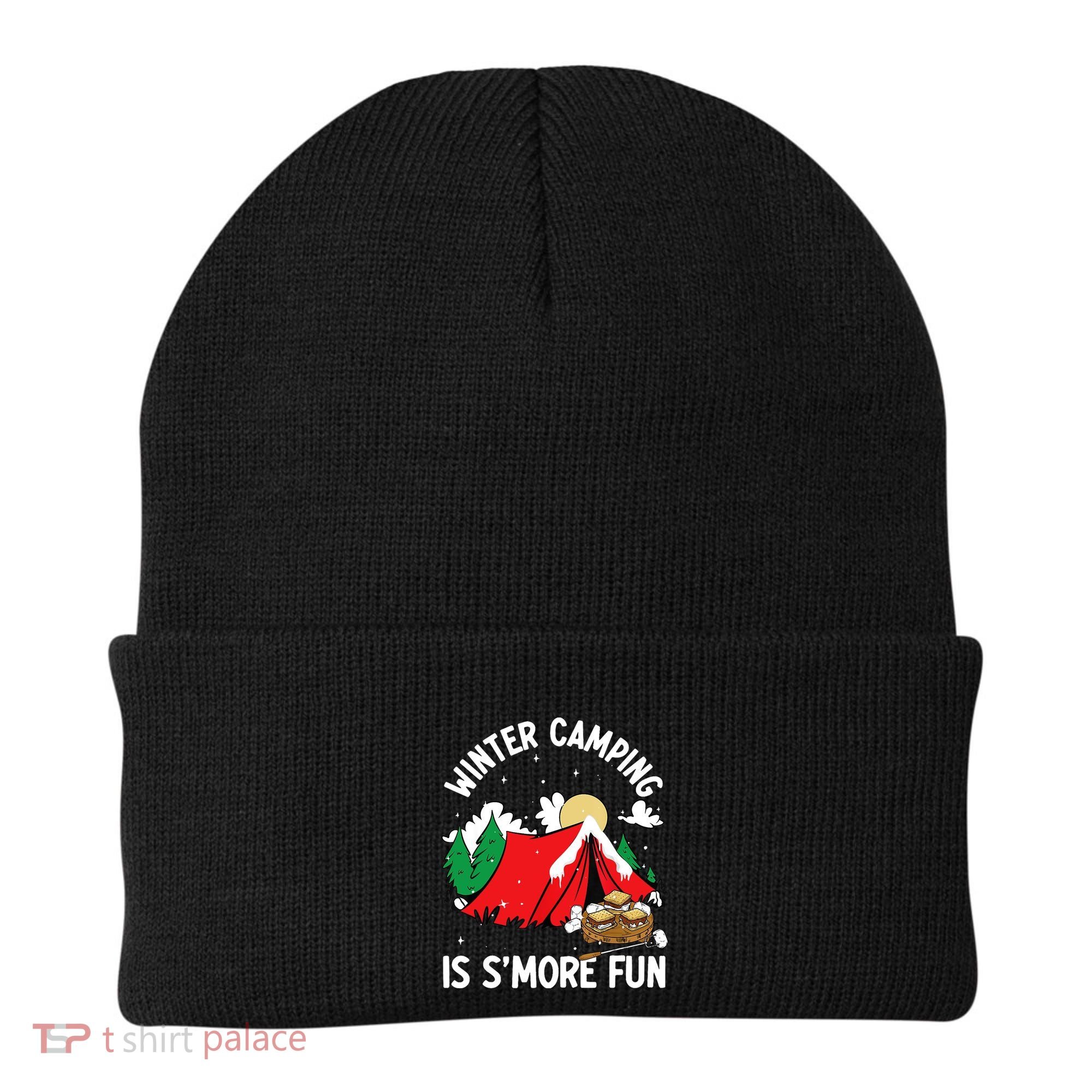 Winter Camping Is SMore Fun Smore Lover Campfire Vibes Camp Beanie