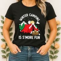 Winter Camping Is SMore Fun Smore Lover Campfire Vibes Camp Women's T-Shirt thumb 2