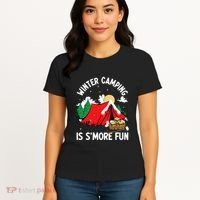 Winter Camping Is SMore Fun Smore Lover Campfire Vibes Camp Women's T-Shirt thumb 4