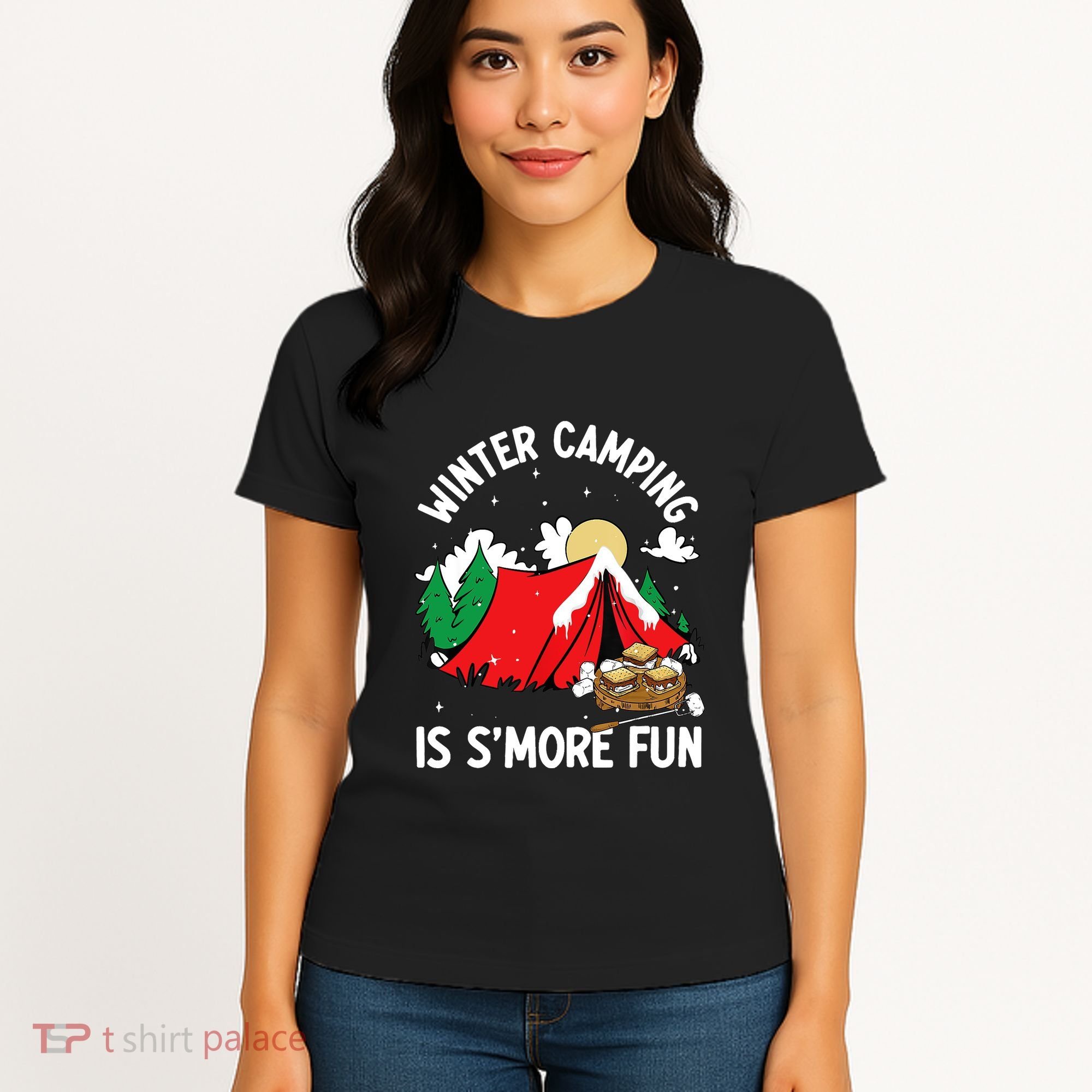 Winter Camping Is SMore Fun Smore Lover Campfire Vibes Camp Women's T-Shirt