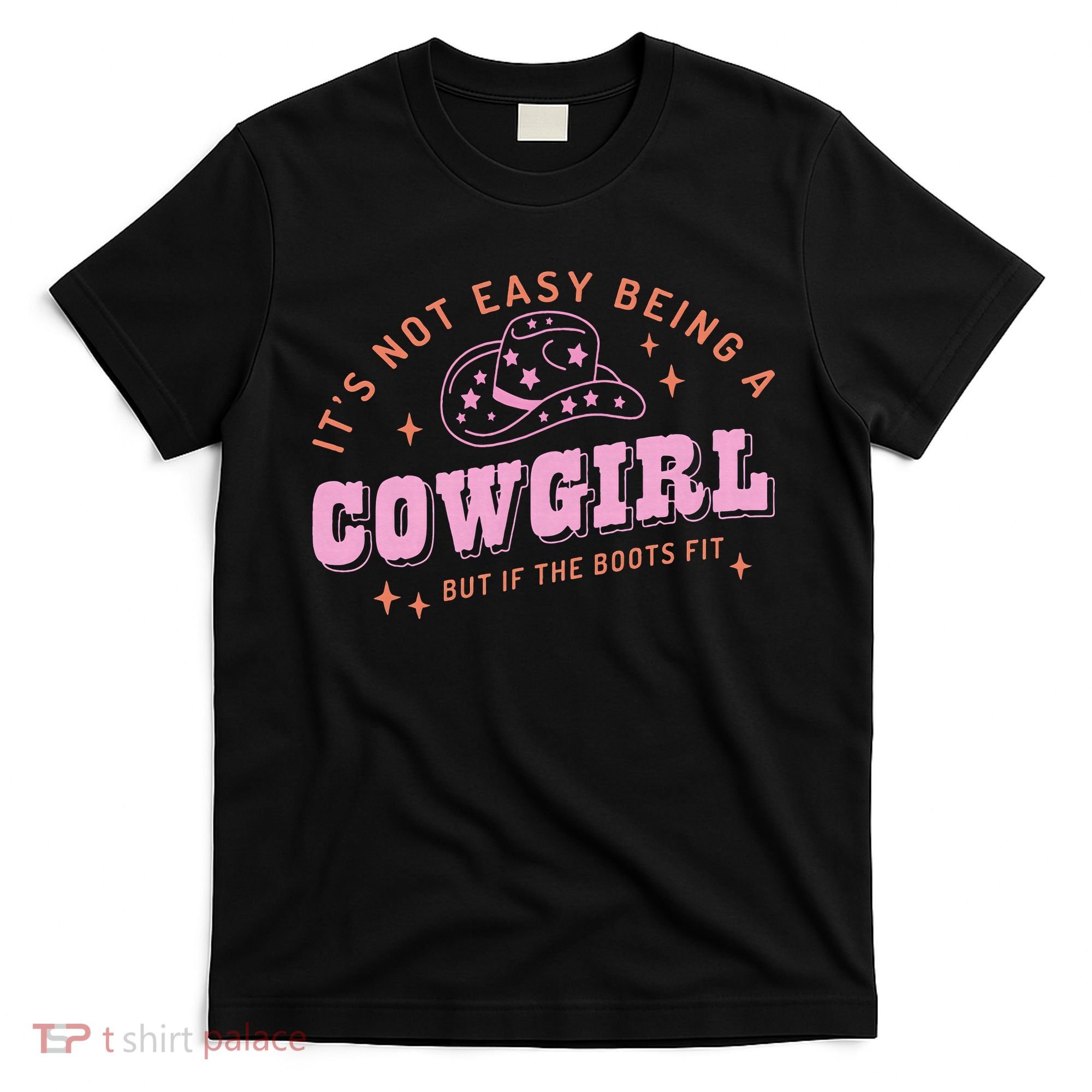 Western Country It's Not Easy Being A Cow Floral Hat T-Shirt