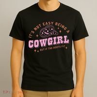 Western Country It's Not Easy Being A Cow Floral Hat T-Shirt thumb 3