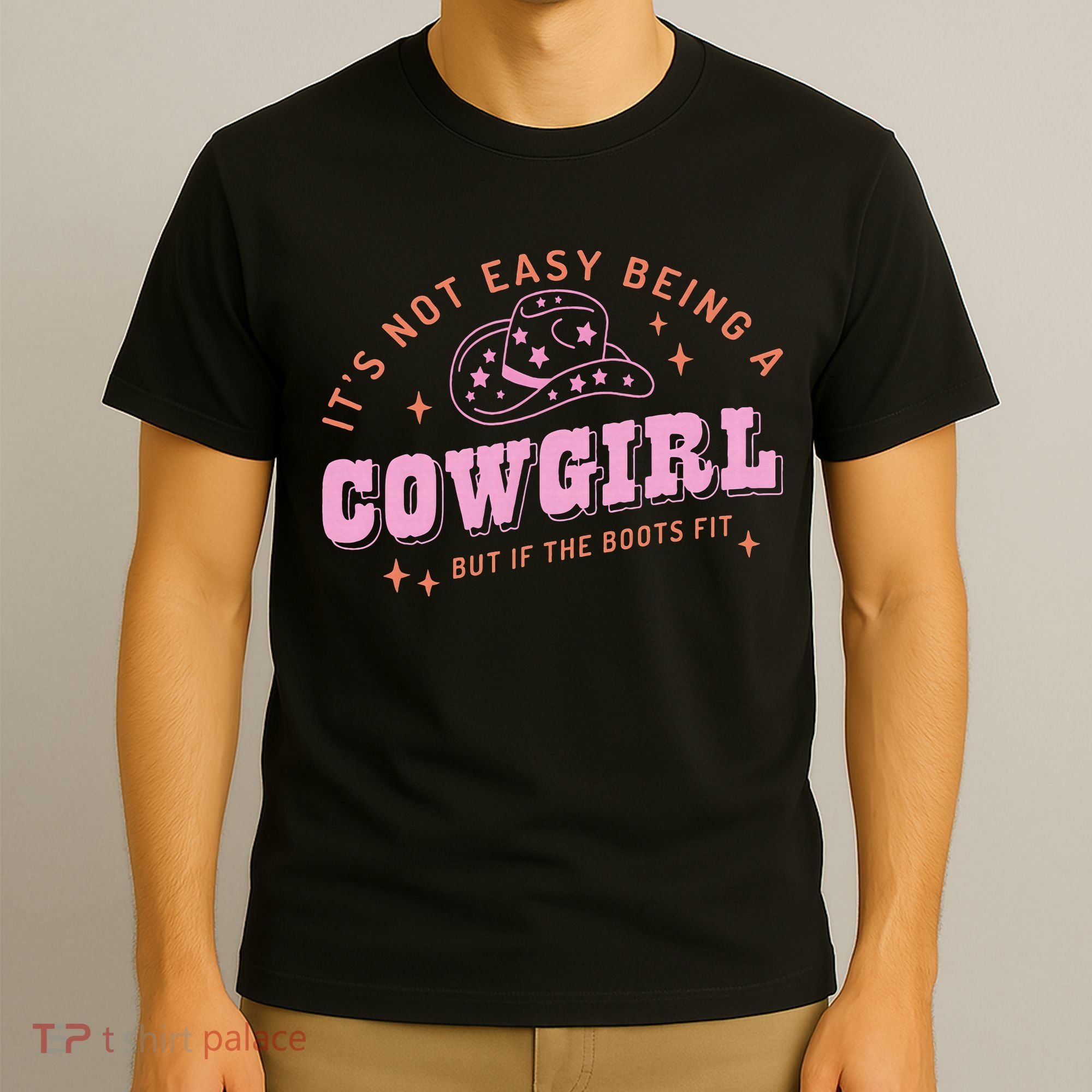 Western Country It's Not Easy Being A Cow Floral Hat T-Shirt