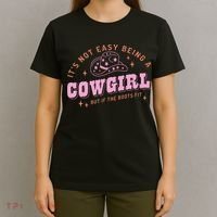Western Country It's Not Easy Being A Cow Floral Hat T-Shirt thumb 4