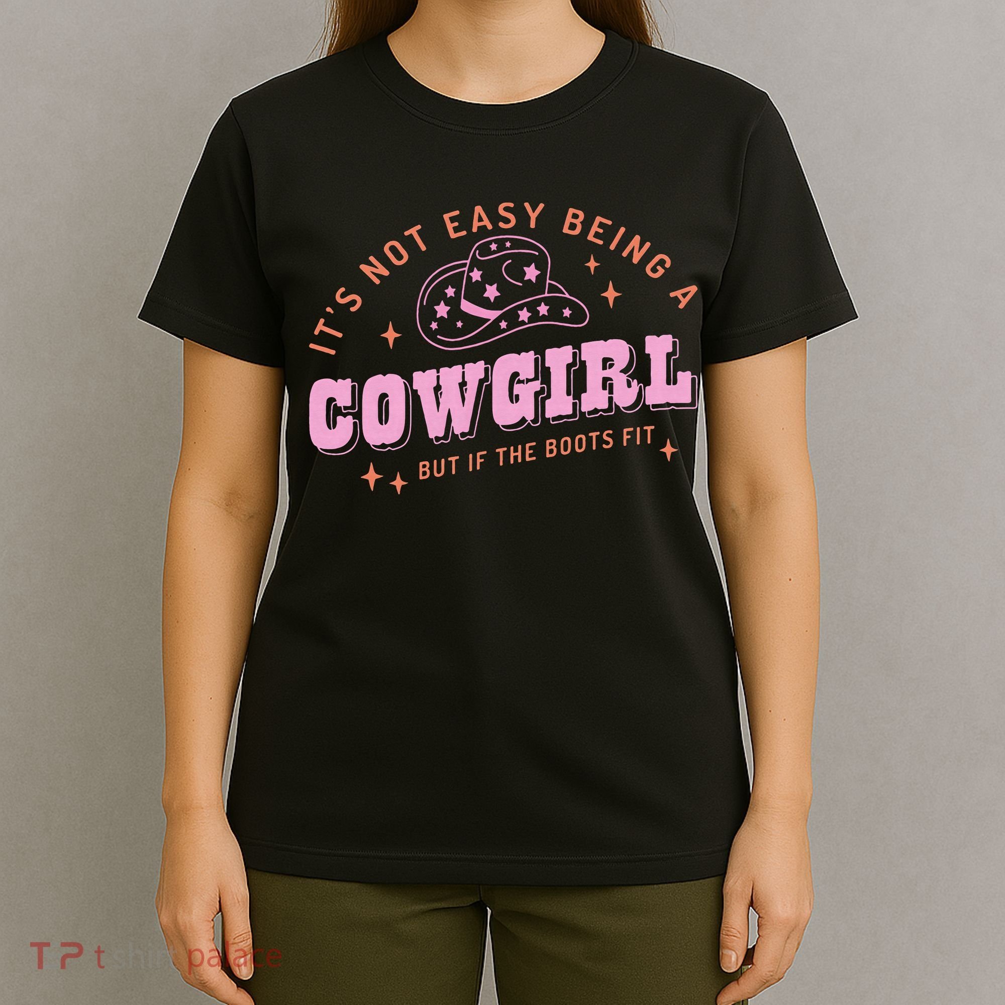 Western Country It's Not Easy Being A Cow Floral Hat T-Shirt