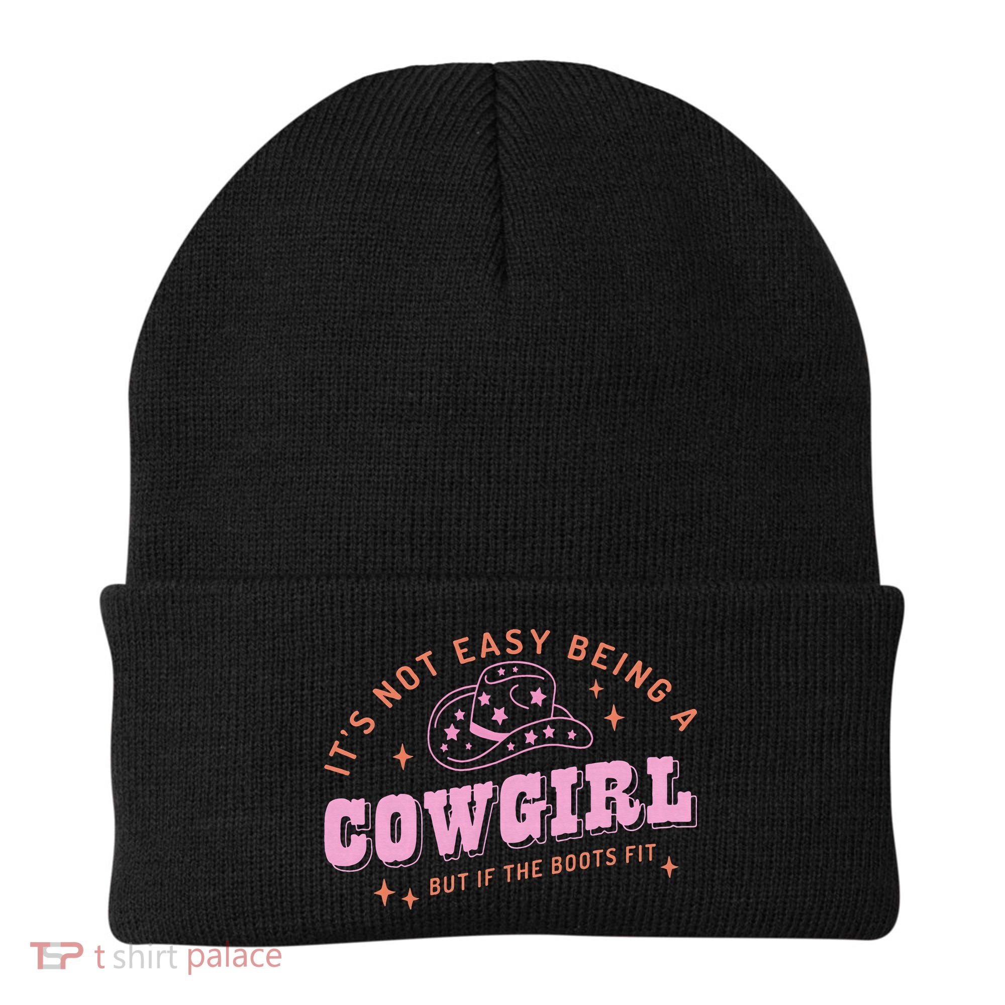 Western Country It's Not Easy Being A Cow Floral Hat Beanie