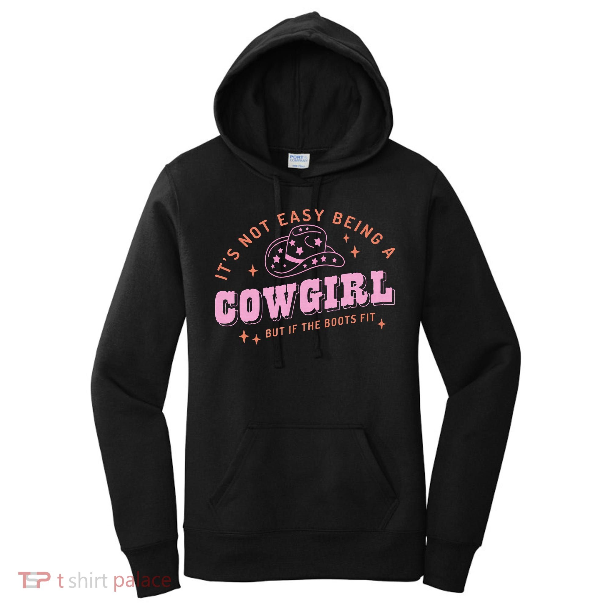 Western Country It's Not Easy Being A Cow Floral Hat Women's Hoodie