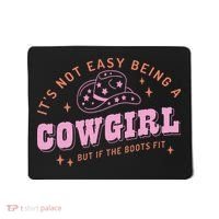 Western Country It's Not Easy Being A Cow Floral Hat Mousepad thumb 0