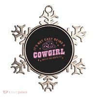 Western Country It's Not Easy Being A Cow Floral Hat Ornament thumb 0