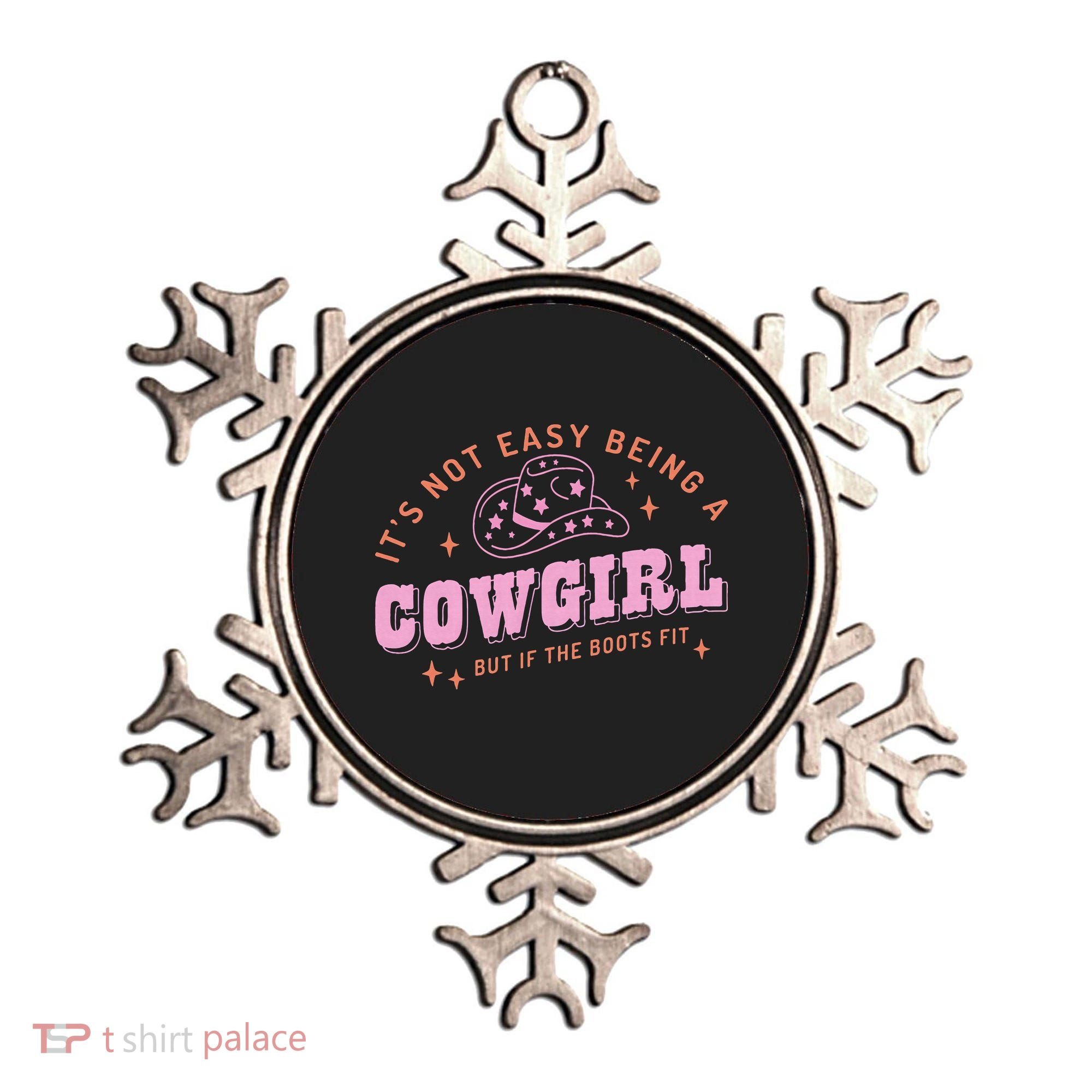 Western Country It's Not Easy Being A Cow Floral Hat Ornament