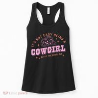 Western Country It's Not Easy Being A Cow Floral Hat Women's Tank Top thumb 0