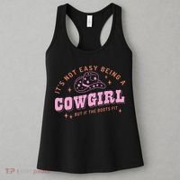 Western Country It's Not Easy Being A Cow Floral Hat Women's Tank Top thumb 3