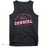 Western Country It's Not Easy Being A Cow Floral Hat Tank Top thumb 0