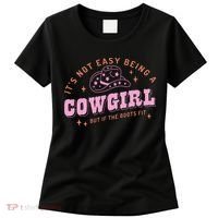 Western Country It's Not Easy Being A Cow Floral Hat Women's T-Shirt thumb 0