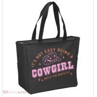 Western Country It's Not Easy Being A Cow Floral Hat Tote Bag thumb 2