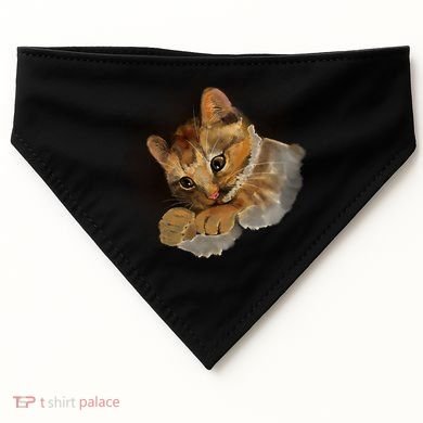 Watercolor Cat Illustration USA-Made Doggie Bandana