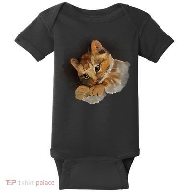 Watercolor Cat Illustration Baby Bodysuit