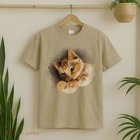 Watercolor Cat Illustration T-Shirt thumb 2