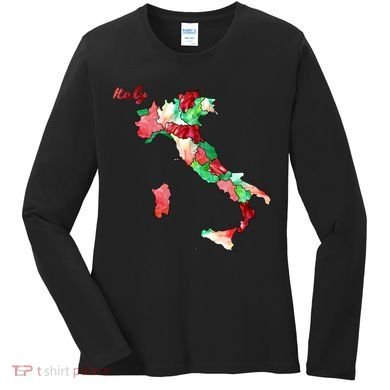 Watercolor Countries Italy Women's Long Sleeve Shirt