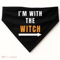 witch costume I'm With The Witch Funny Halloween USA-Made Doggie Bandana thumb 0