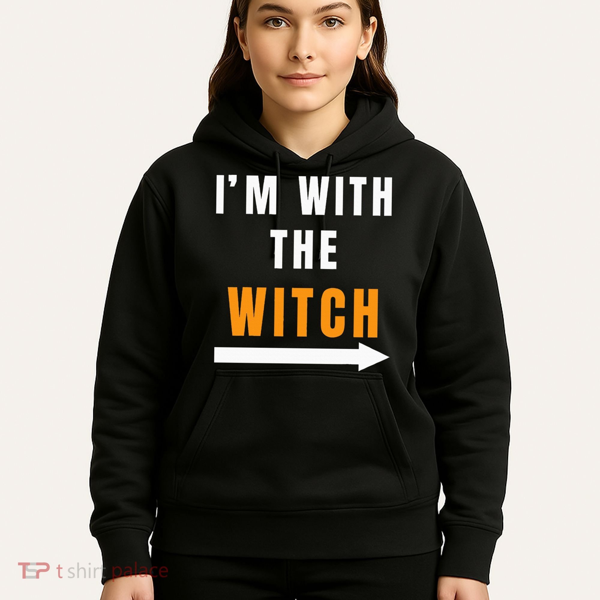 witch costume I'm With The Witch Funny Halloween Hoodie