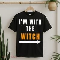 witch costume I'm With The Witch Funny Halloween T-Shirt thumb 2