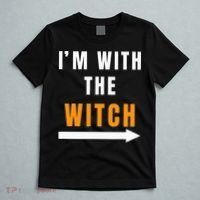 witch costume I'm With The Witch Funny Halloween T-Shirt thumb 5