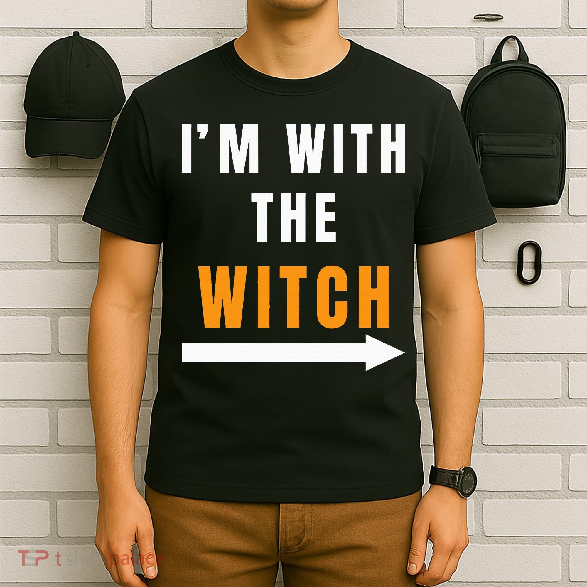 witch costume I'm With The Witch Funny Halloween T-Shirt