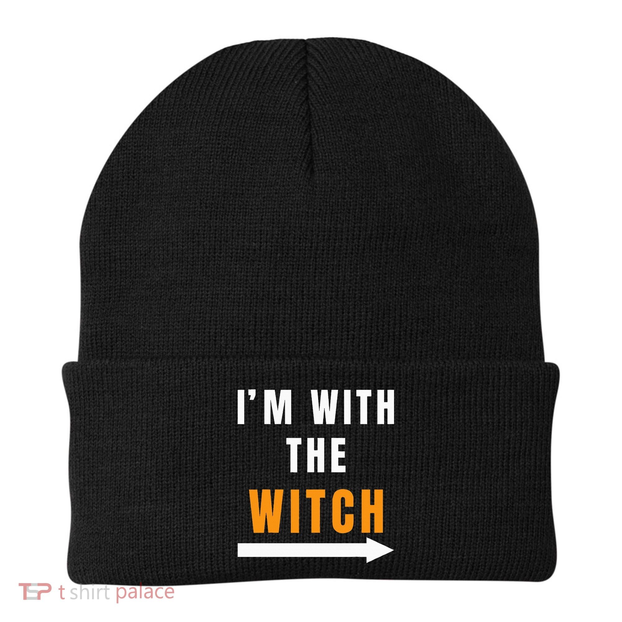 witch costume I'm With The Witch Funny Halloween Beanie