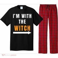 witch costume I'm With The Witch Funny Halloween Pajama Set thumb 0