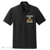 witch costume I'm With The Witch Funny Halloween Dry Zone Grid Polo thumb 0