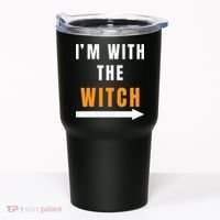 witch costume I'm With The Witch Funny Halloween Tumbler thumb 0