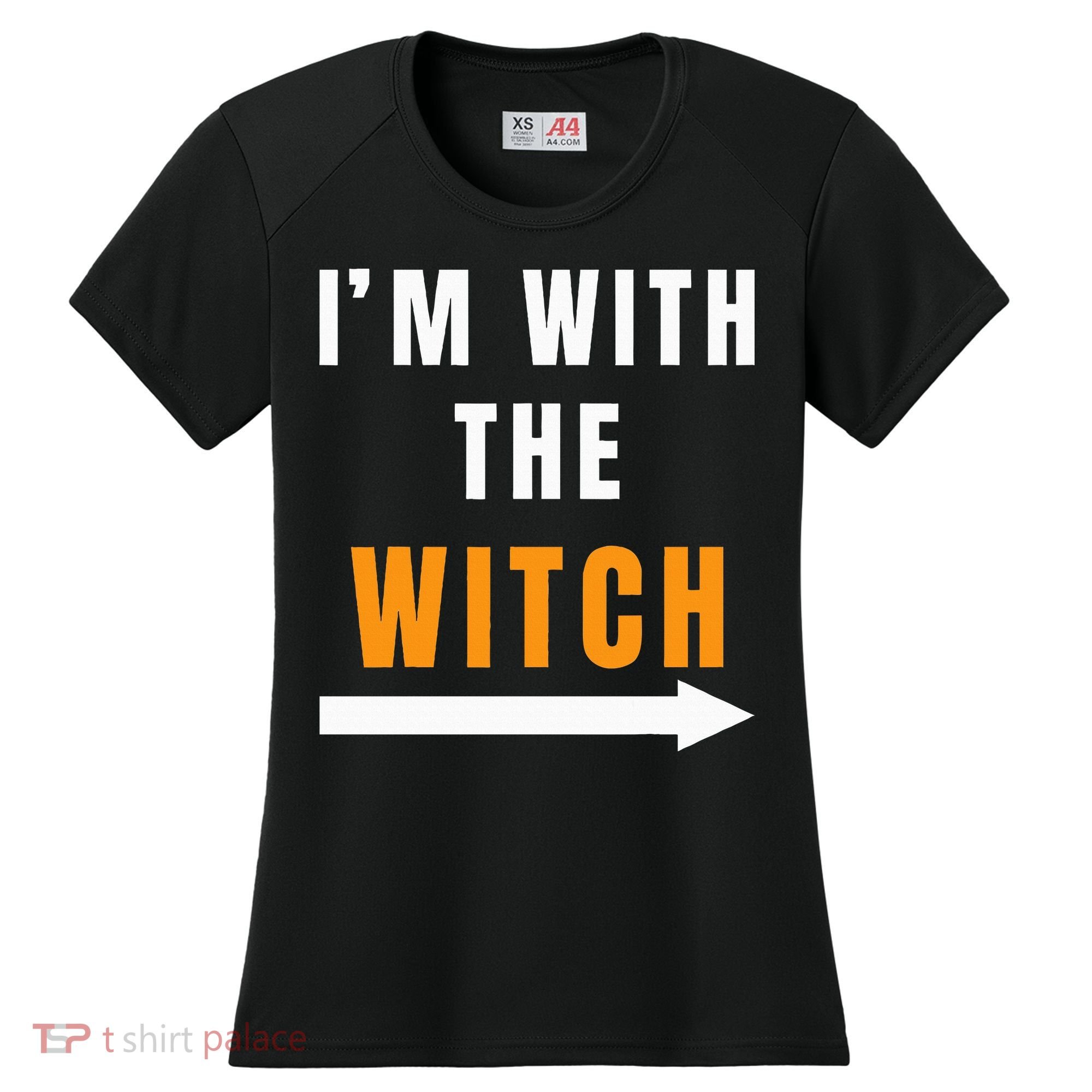 witch costume I'm With The Witch Funny Halloween Women's Cooling Performance Crew T-Shirt