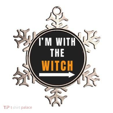 witch costume I'm With The Witch Funny Halloween Ornament