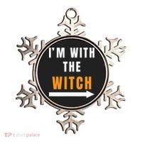 witch costume I'm With The Witch Funny Halloween Ornament thumb 0