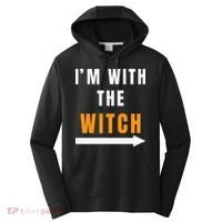 witch costume I'm With The Witch Funny Halloween Performance Fleece Hoodie thumb 0