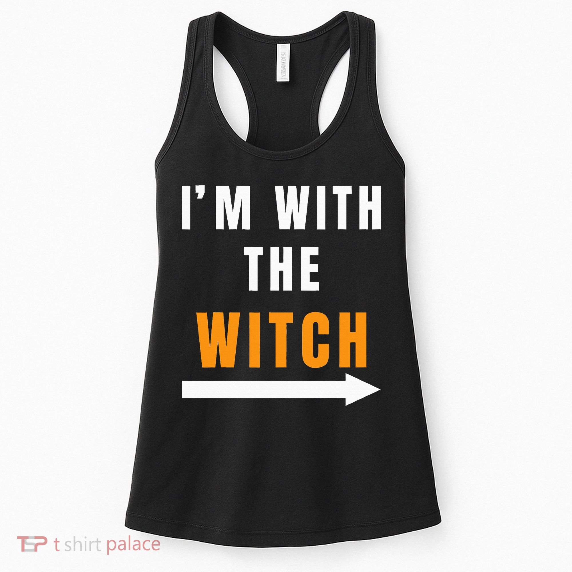 witch costume I'm With The Witch Funny Halloween Women's Tank Top