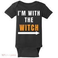 witch costume I'm With The Witch Funny Halloween Baby Bodysuit thumb 0