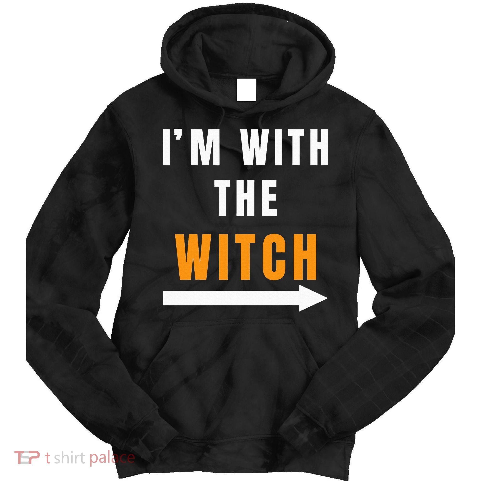 witch costume I'm With The Witch Funny Halloween Tie Dye Hoodie