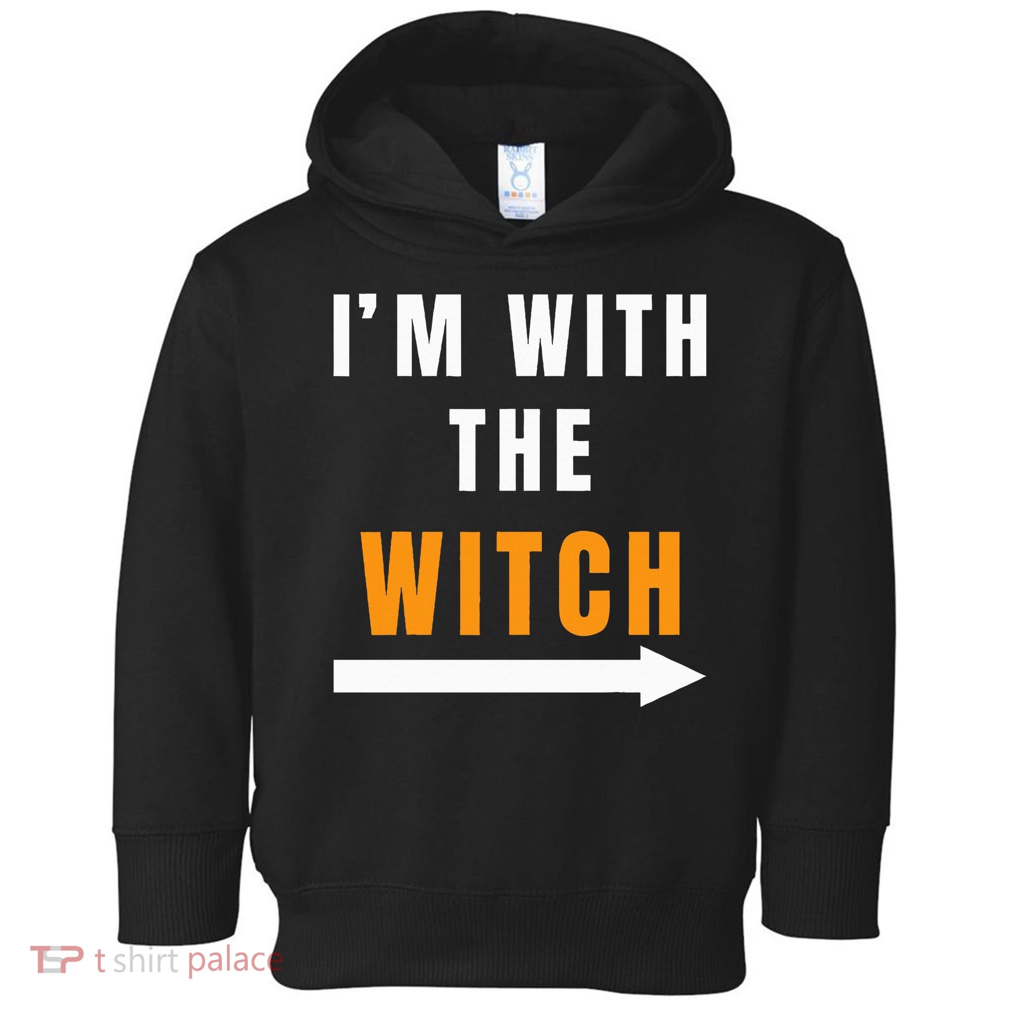 witch costume I'm With The Witch Funny Halloween Toddler Hoodie