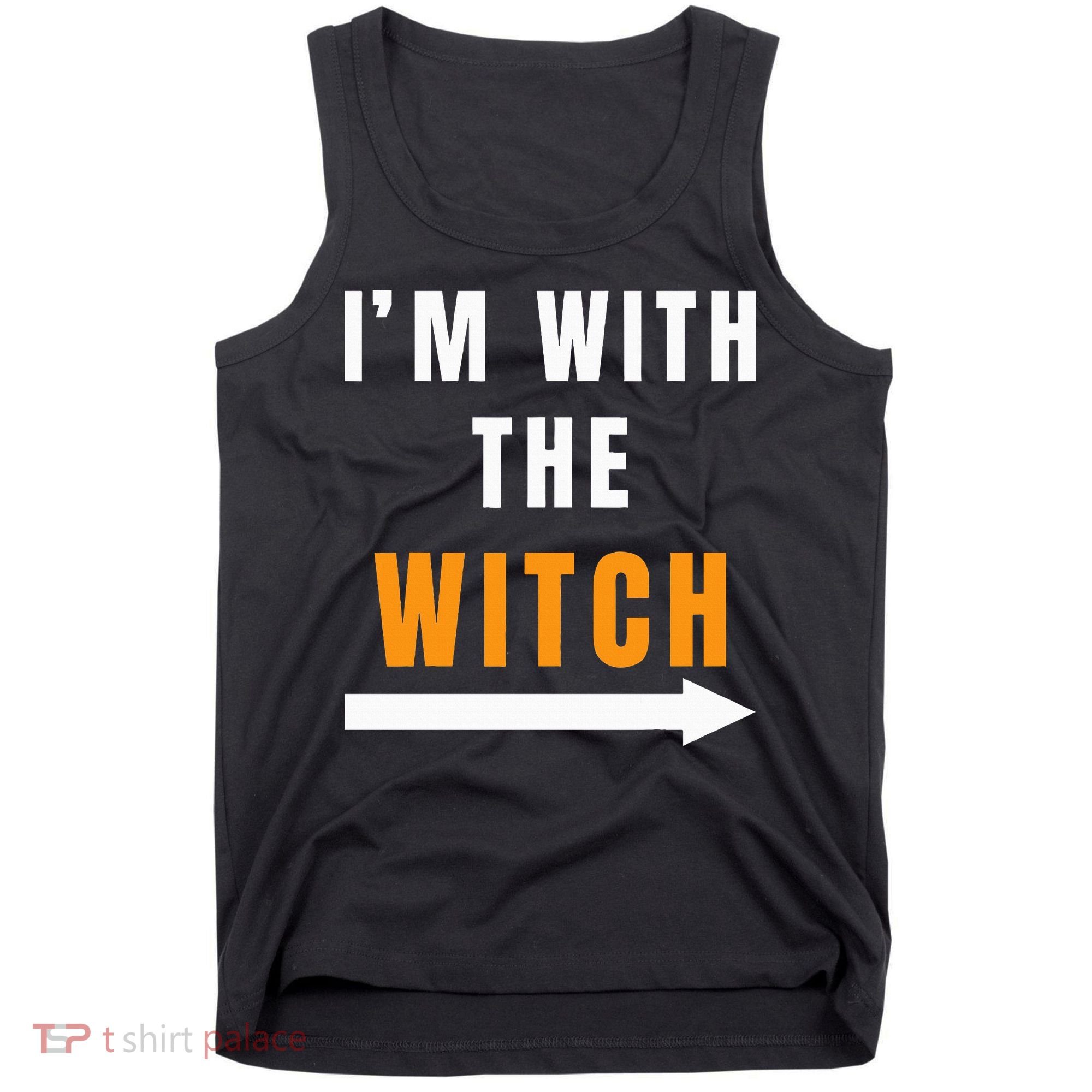 witch costume I'm With The Witch Funny Halloween Tank Top