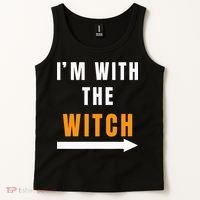 witch costume I'm With The Witch Funny Halloween Tank Top thumb 2