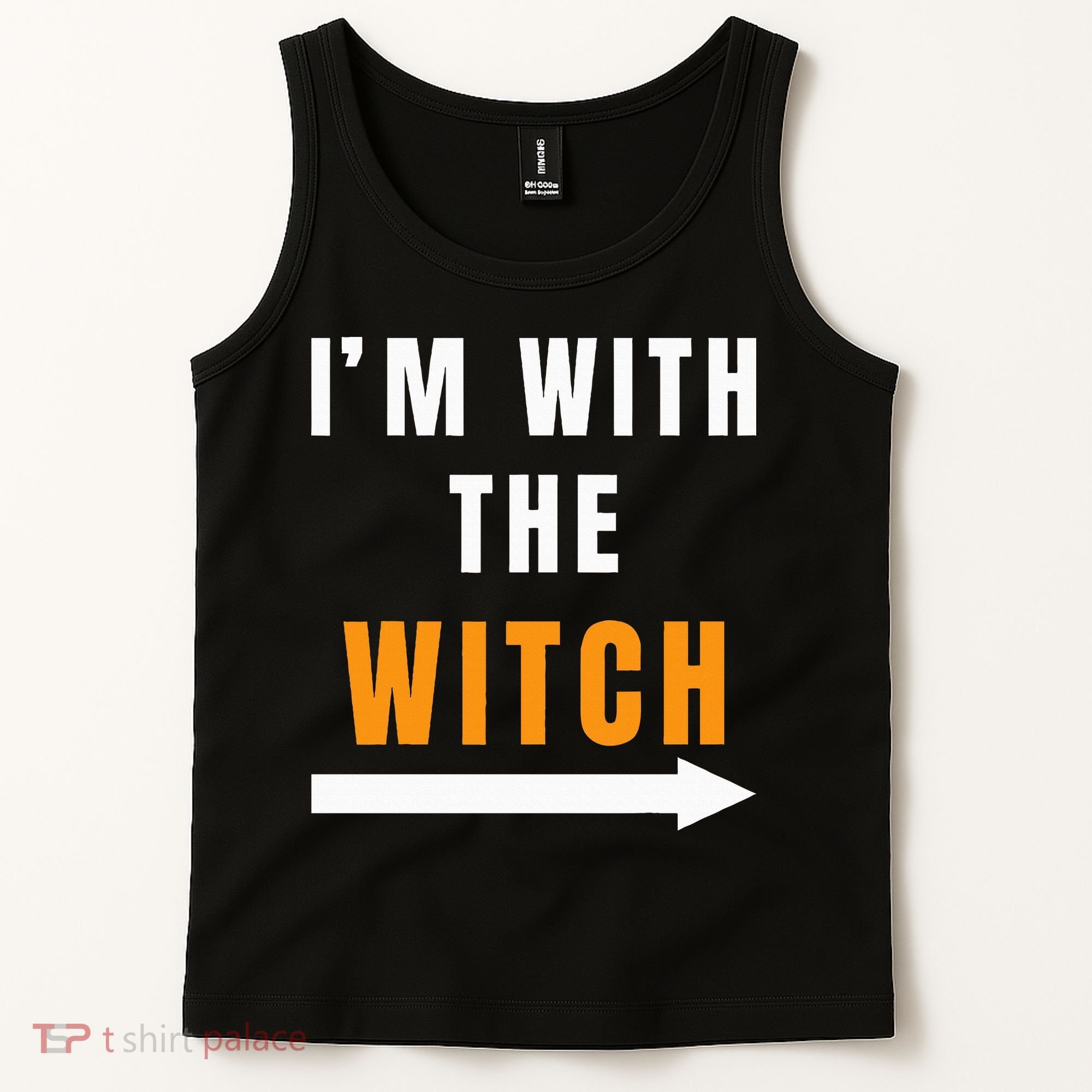 witch costume I'm With The Witch Funny Halloween Tank Top